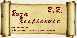 Ruža Rističević vizit kartica